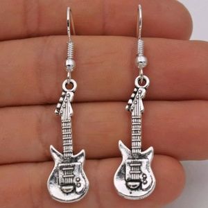 Handmade Beautiful Silver Plated Guitar Earrings